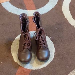 Brown military boot